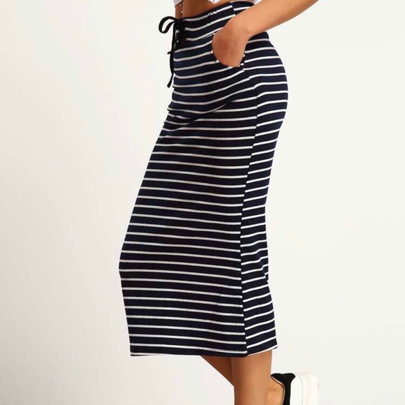 SHEIN Dresses & Skirts - Striped drawstring waist skirt